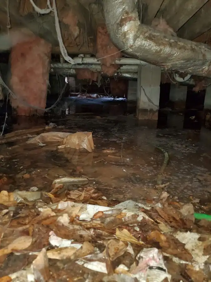 Crawl space flood assessment for Commercial Water Damage Restoration in Saratoga Springs